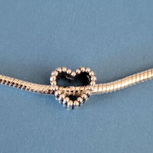 New! For Pandora Charm Bracelets Antique Silver Color Hollow Heart Charm